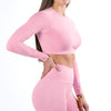 Seamless Yoga Long Sleeve Top Tight Fast Drying Moisture Absorption Hi - My Store