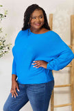 Zenana Full Size Round Neck Batwing Sleeve Blouse - My Store