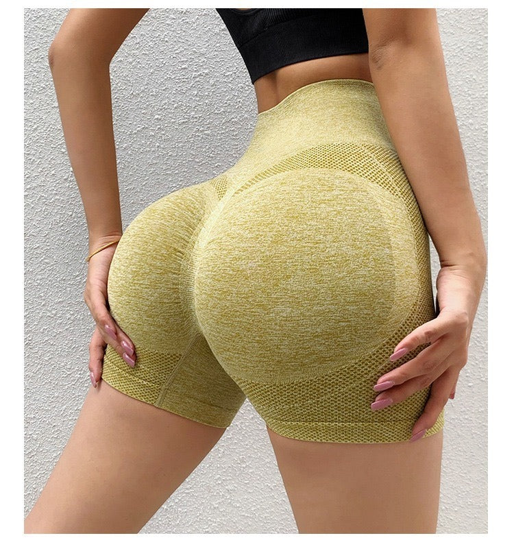 Smiling Face Honey Hip Shorts Womens High Waist Quick Dry Seamless Tig - My Store