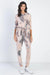 Tie-Dye Button Up Midi Sleeve Hooded Jumpsuit - My Store