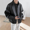 Men's Korean Leather Baseball Jacket - My Store