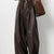 Women's Vintage Brown Pleated PU Leather Pants - My Store