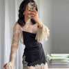 Women's Lace Patchwork Satin Mini Dress - My Store
