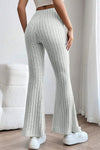 Basic Bae Full Size Ribbed High Waist Flare Pants - My Store