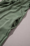 Mist Green Ruffle Sleeve V Neck Frilled Shift Dress - My Store