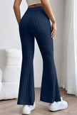 Basic Bae Full Size Ribbed High Waist Flare Pants - My Store