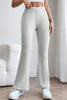 Basic Bae Full Size Ribbed High Waist Flare Pants - My Store