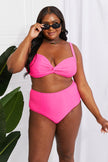 Marina West Swim Take A Dip Twist High-Rise Bikini in Pink - My Store