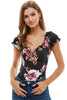 Floral Printed Peasant Style Bodysuit - My Store