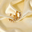 Pearl Rhinestone C-Hoop Earrings - My Store