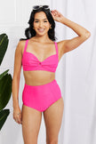 Marina West Swim Take A Dip Twist High-Rise Bikini in Pink - My Store