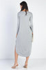 Heather Grey Long Sleeve Midi Dress /1-1-1 - My Store