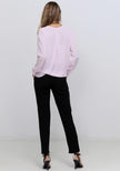 V-Neck Wrap Hem Blouse - My Store