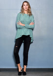 Women's Crewneck Hi-Lo Flared Hem Top - My Store