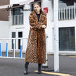 Winter Women's Faux Fur Leopard Print Rabbit Tailored Collar Warm - My Store