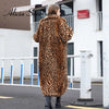 Winter Women's Faux Fur Leopard Print Rabbit Tailored Collar Warm - My Store