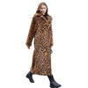 Winter Women's Faux Fur Leopard Print Rabbit Tailored Collar Warm - My Store