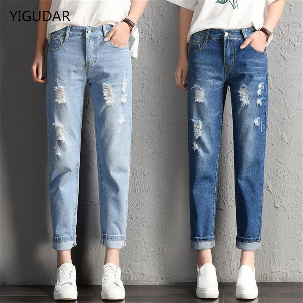 Denim Pants Ripped Hole Jeans Casual High Street Denim Pants Sexy - My Store