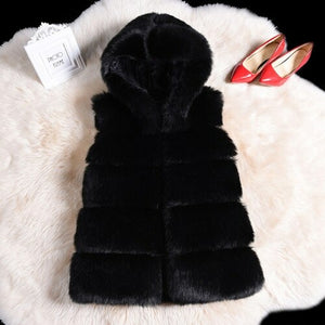 2022 Winter Sleeveless Artificial Fox Fur Coat Gilet Faux Fur Jacket - My Store