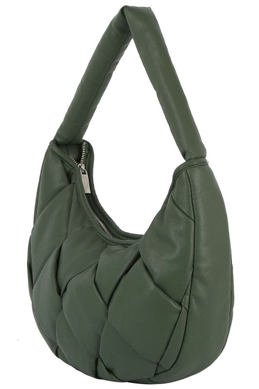 ecostitch Puffy Woven Hobo Shoulder Bag - My Store