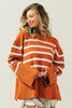 Ribbed Hem Stripe Sweater - My Store