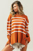 Ribbed Hem Stripe Sweater - My Store