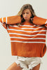 Ribbed Hem Stripe Sweater - My Store