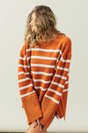 Ribbed Hem Stripe Sweater - My Store