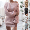 Autumn And Winter Long Sleeve Word-Neck Casual Loose Knitted Sweater D - My Store