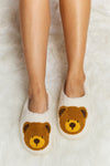 Melody Teddy Bear Print Plush Slide Slippers - My Store