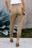 Women's Khaki Wide Waistband Pocketed Joggers - My Store