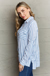 Ninexis Take Your Time Collared Button Down Striped Shirt - My Store