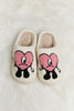 Melody Love Heart Print Plush Slippers - My Store