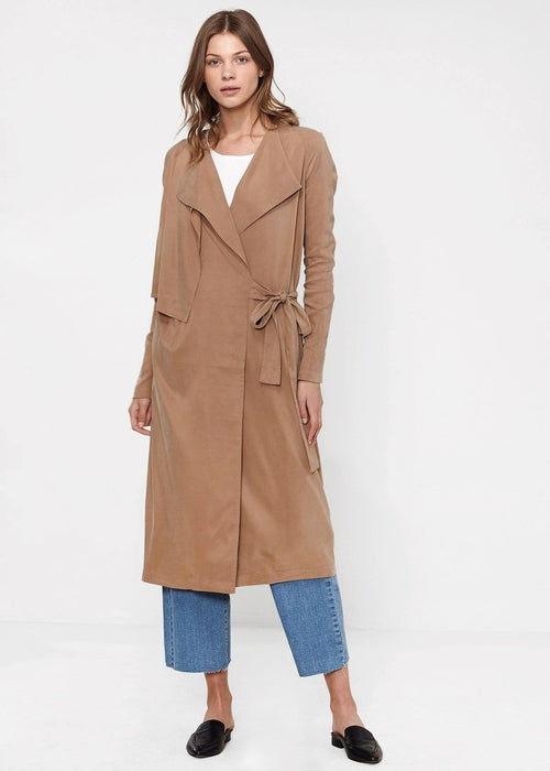 Women's Wrap Trench Coat In Sand - My Store