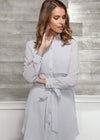 Women's Button Up Shirts Dress In Dove Silver - My Store