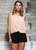 Women's Surplice Sleeveless Blouse In Blush - My Store