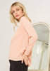 Women's Open Back Crewneck Top In Blush - My Store