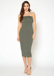 Women's Tube Top Bodycon Midi Dress - My Store