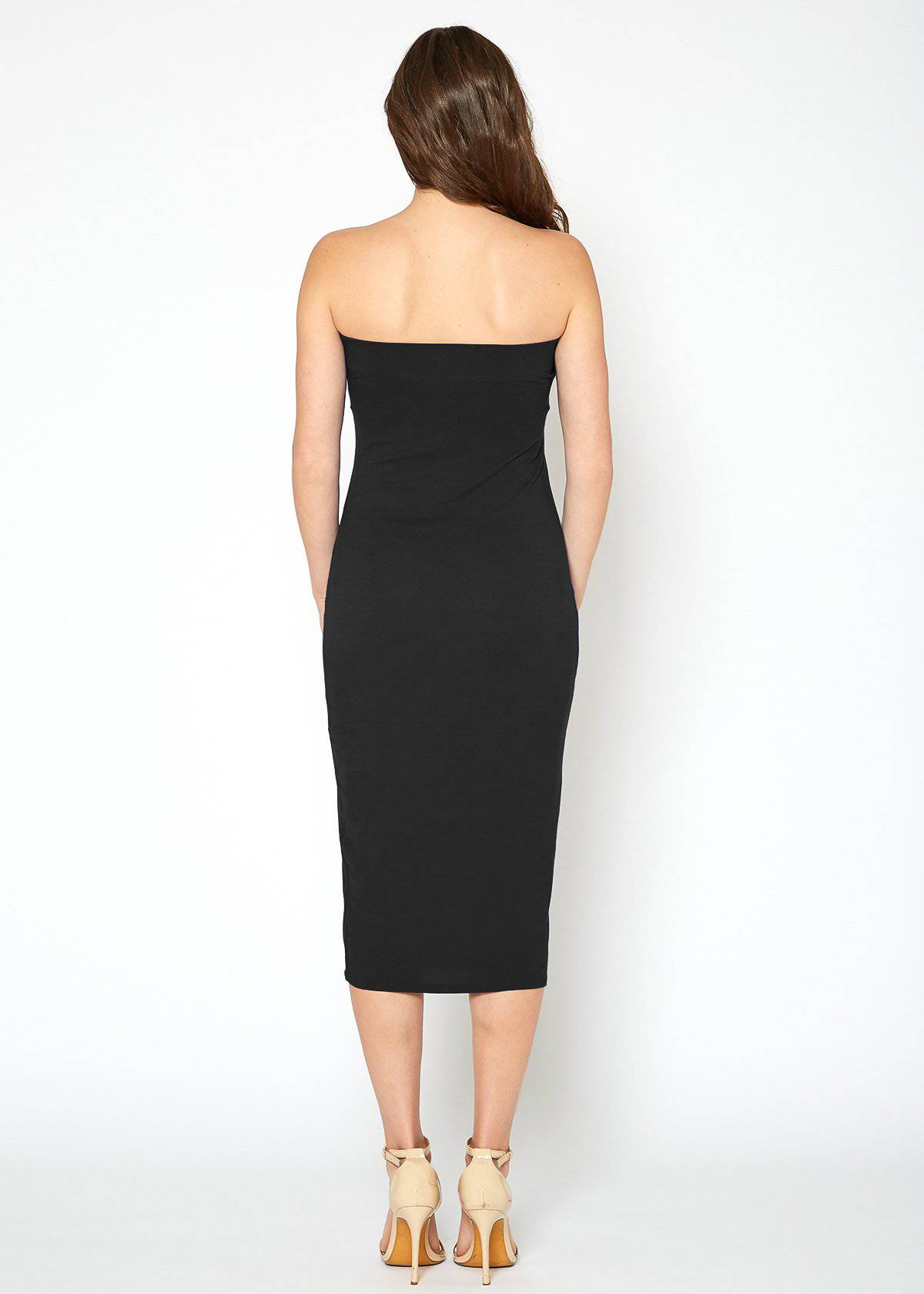 Women's Tube Top Bodycon Midi Dress - My Store