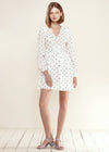 Women's Triangle Print Long Sleeve Dress in White Triangle - My Store