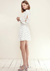 Women's Triangle Print Long Sleeve Dress in White Triangle - My Store