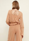 Women's Fringe Cuff Bell Sleeve Top in Apricot - My Store