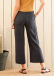 Women's Fringe Hem Cropped Pants in Navy - My Store