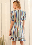 Multi-color Ruched Dress in Beach - My Store