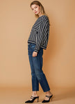 Stripe Dolman Sweatshirt in Midnight stripe - My Store