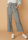 Women's Plaid Tie Waist Cropped Pants in Fall Glen - My Store