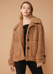 Women's Shearling Coat in Brown - My Store