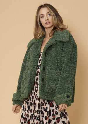 Women's Shearling Coat in Fallforest - My Store