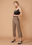 Women's Wide Cuff Trouser in Peach Gingham - My Store