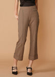 Women's Wide Cuff Trouser in Peach Gingham - My Store